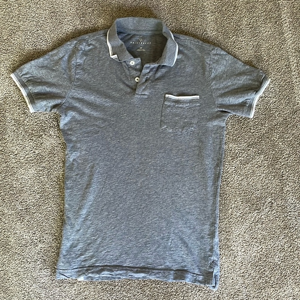 Prince & Fox Gray Short Sleeve Polo Shirt Size Small